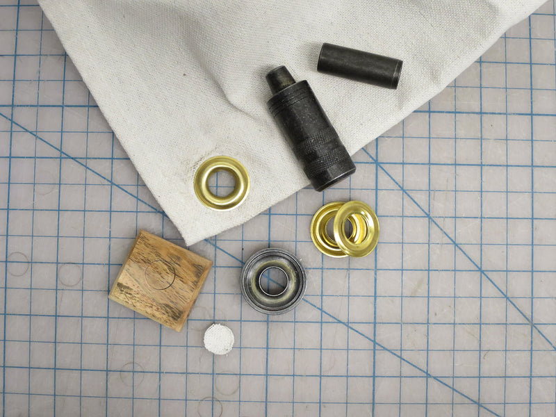 [Australia - AusPower] - General Tools 1/2" Grommet Tool Kit - 12 Solid Brass Grommets for Tarps Repair, Fabric Rings, Reinforcing Canvases, & Canopies 