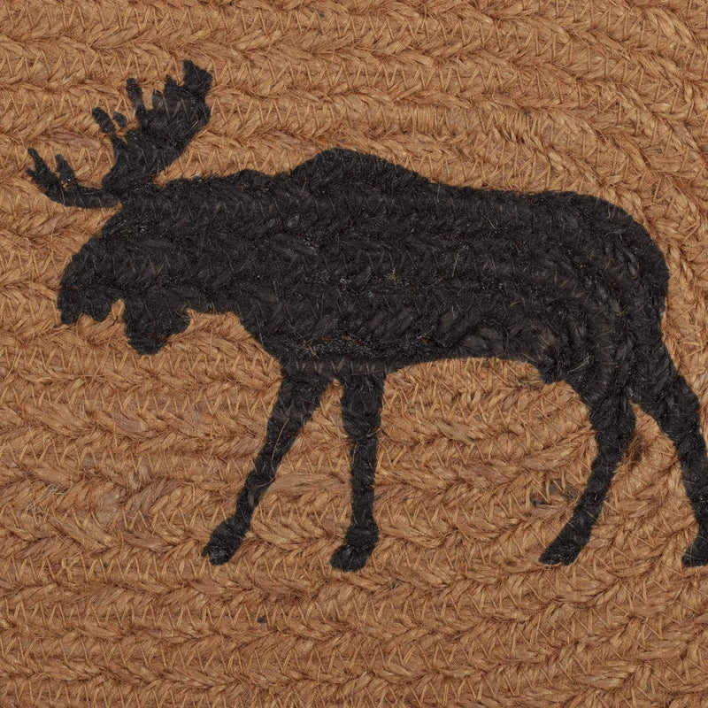 [Australia - AusPower] - VHC Brands Rustic Tabletop Kitchen Shasta Cabin Moose Jute Stenciled Print Oval 8x24 Bedding Accessory, Runner, Natural Tan 