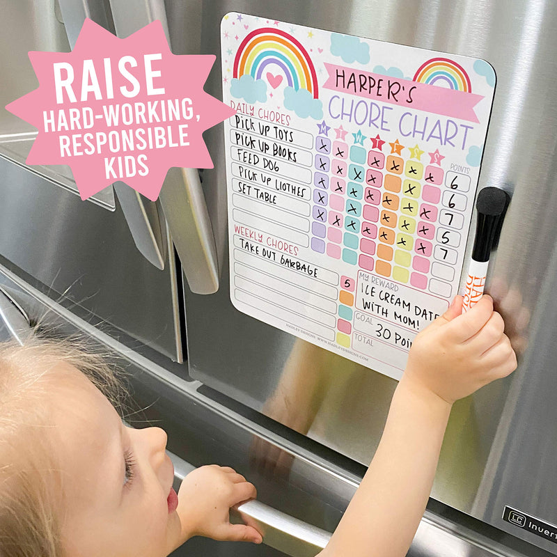 [Australia - AusPower] - Rainbow Kids Chore Chart Magnetic, Reward Chart for Kids, Good Behavior Chart for Kids at Home, My Responsibility Chart for Kids, Magnetic Reward Chart for Kids Behavior, Chore Chart for One Child 