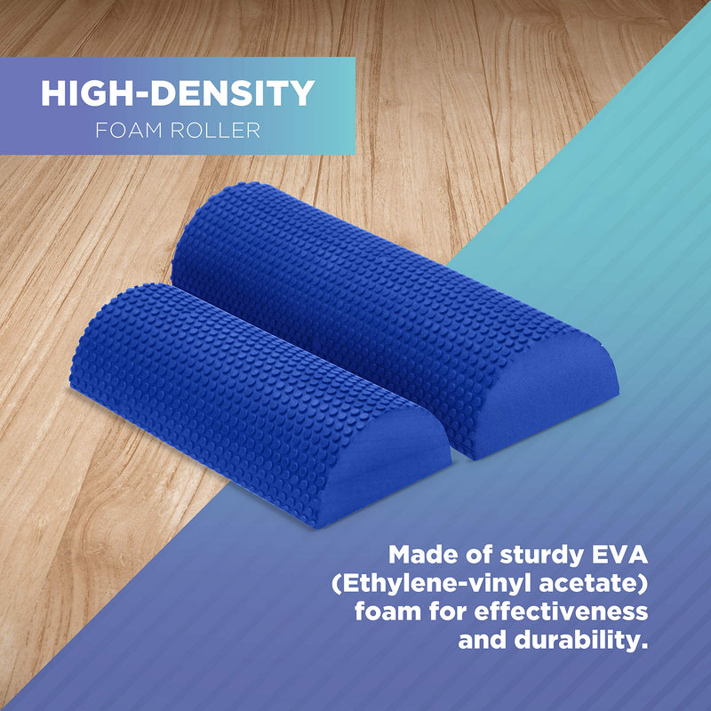 [Australia - AusPower] - Bean Products High-Density EVA Foam Rollers | Deep Tissue Massager | Myofascial Release Textured Bumps | 12” Half Roller | Made in The USA 