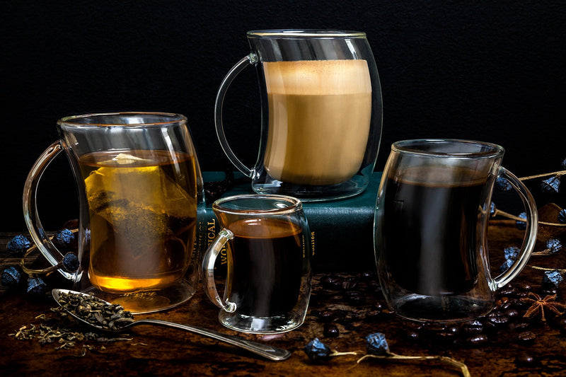 [Australia - AusPower] - JoyJolt Caleo Collection Double Wall Insulated Glass Coffee Cups (Set Of 2) -13-Ounces 