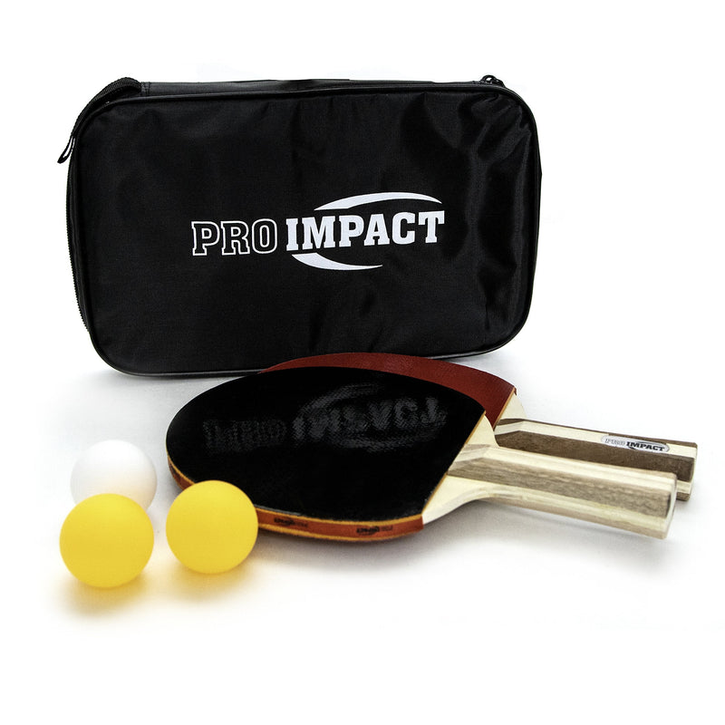 [Australia - AusPower] - Pro Impact Portable Ping Pong Set - 2 Paddles/Rackets, 3 Quality Balls, Top Storage Cover and Ping-Pong Net for Any Table (Pick Between 2 Variations) 