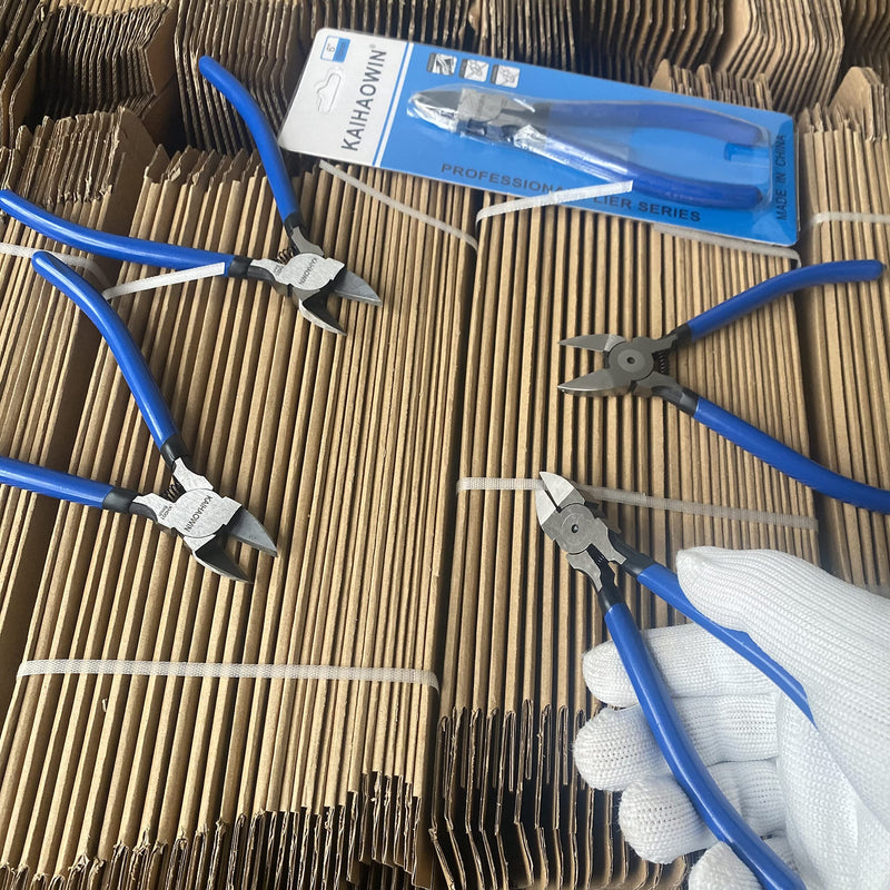 [Australia - AusPower] - Wire Cutters, 6 inch, KAIHAOWIN Precision Flush Cutters Ultra Sharp Wire Cutters for Crafting Side Cutters Wire Snips Spring Loaded Dikes Wire Cutter for Jewelry Making, Blue with Black Handle 6"x1 Pack 