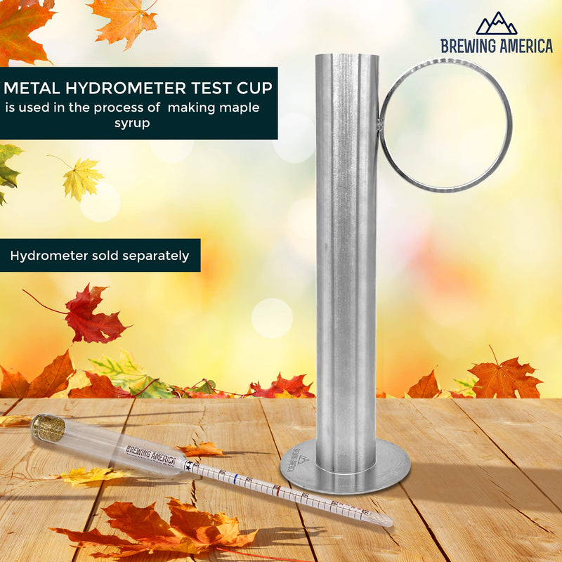 [Australia - AusPower] - Maple Syrup Hydrometer Test Cup for Sugar and Moisture Content Measurement for Consistently Delicious Pure Syrup - Stainless Steel - 10 Inches Tall 