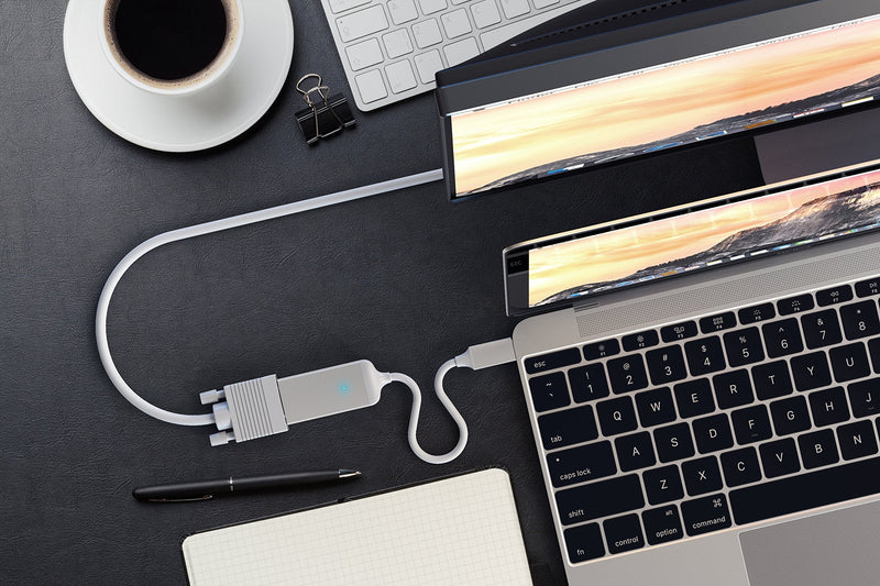 [Australia - AusPower] - Satechi Type-C VGA USB-C Cable Adapter 1080p/60Hz - Compatible with 2018 MacBook Air, 2018 iPad Pro, 2016/2017/2018 MacBook Pro/MacBook, Microsoft Surface Go and More (Silver) Silver 