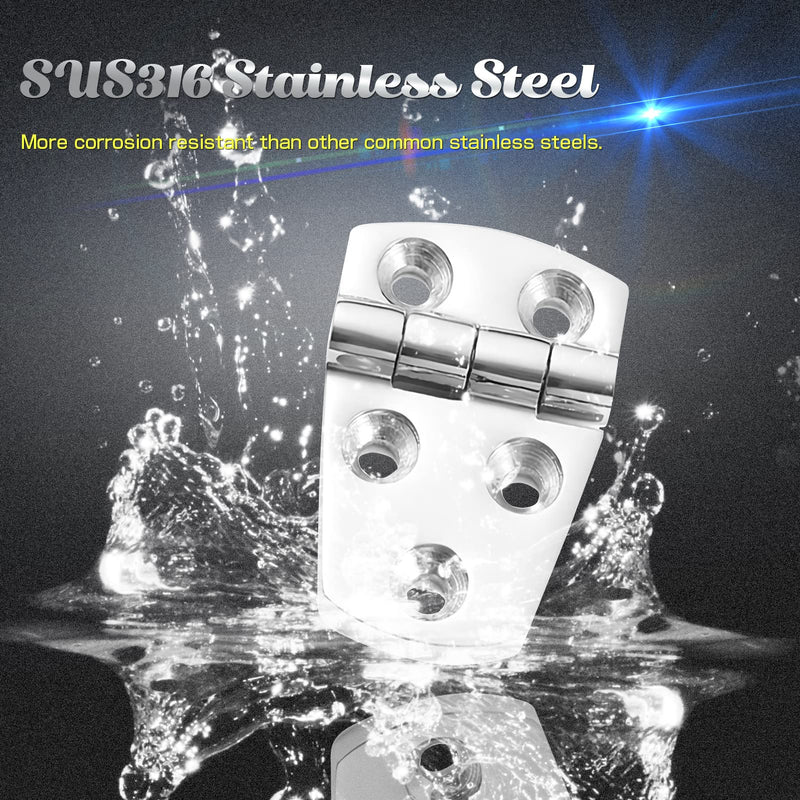 [Australia - AusPower] - AMYSPORTS Hardware Mount Door Hinge Stainless Heavy Duty Boat Hinge Steel Cabinet Deck Stainless Hinge Marine Garage SUS316 
