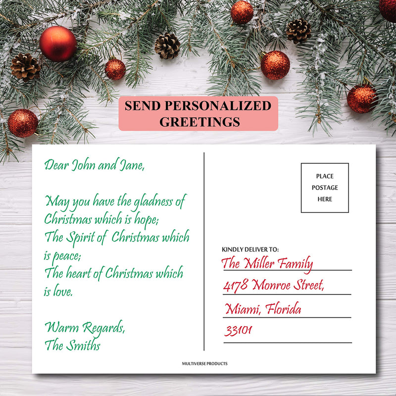 [Australia - AusPower] - Happy Holiday Postcards / Christmas Postcards: Bulk Postcards Set Includes 48 Christmas Post Cards; 8 Different cute postcards designs (6 of each); Seasons Greeting Postcards; Happy New Year Postcards 8 Designs 