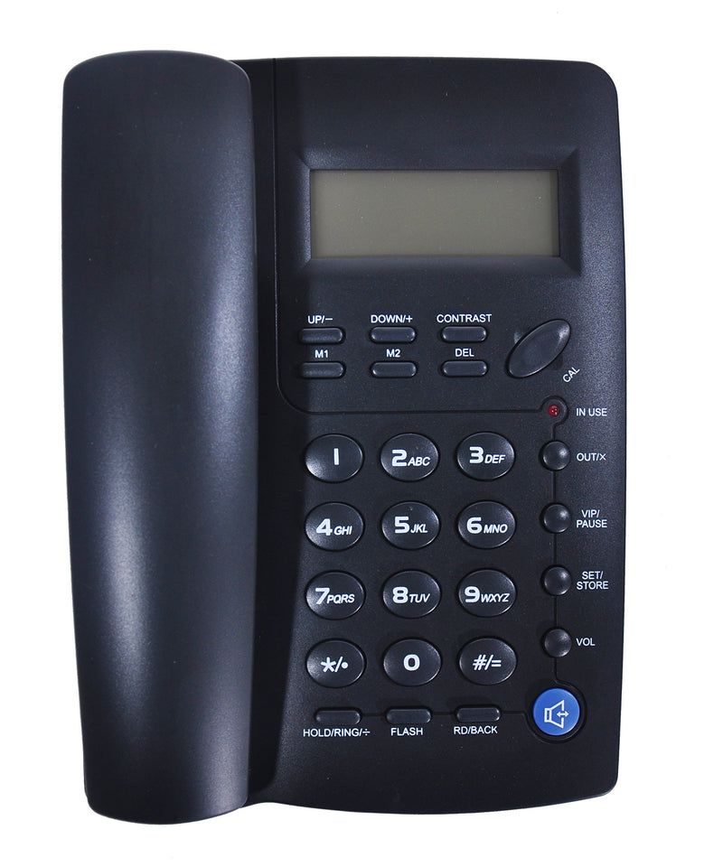 [Australia - AusPower] - Ornin Y043 Corded Telephone with Speaker, Display, Desk Phone Only (Black) Black 