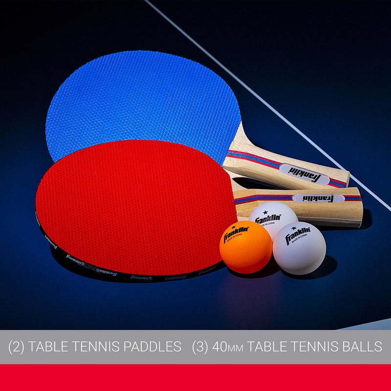 [Australia - AusPower] - Franklin Sports Ping Pong Paddle Set with Balls - 2 Player Table Tennis Paddle Kit with (2) Paddles + (3) Balls Included - Red + Blue 