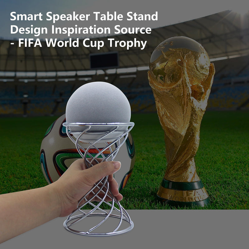 [Australia - AusPower] - Dutiplus Smart Speaker Table Stand Decorative Holder for Echo Dot 5nd/4rd/3th/2th Gen, Echo 4nd/3rd/2th Gen, Echo Glow, Apple Homepod Mini and Google Home Mini/Nest Mini(Chrome) Chrome 