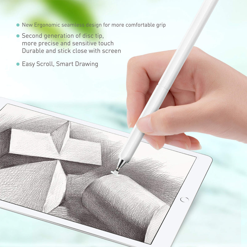 [Australia - AusPower] - Stylus Pens, Universal High Sensitive & Precision Capacitive Disc Tip Touch Screen Pen Stylus for iPhone/iPad/Pro/Samsung/Galaxy/Tablet/Kindle/Computer/FireTablet Black/White 