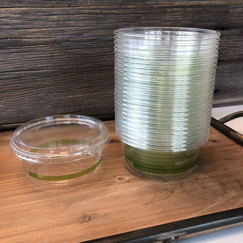 [Australia - AusPower] - PET Plastic Round Deli Containers - 12 Ounce - 100 Percent Recyclable - 25 Containers and Lids 