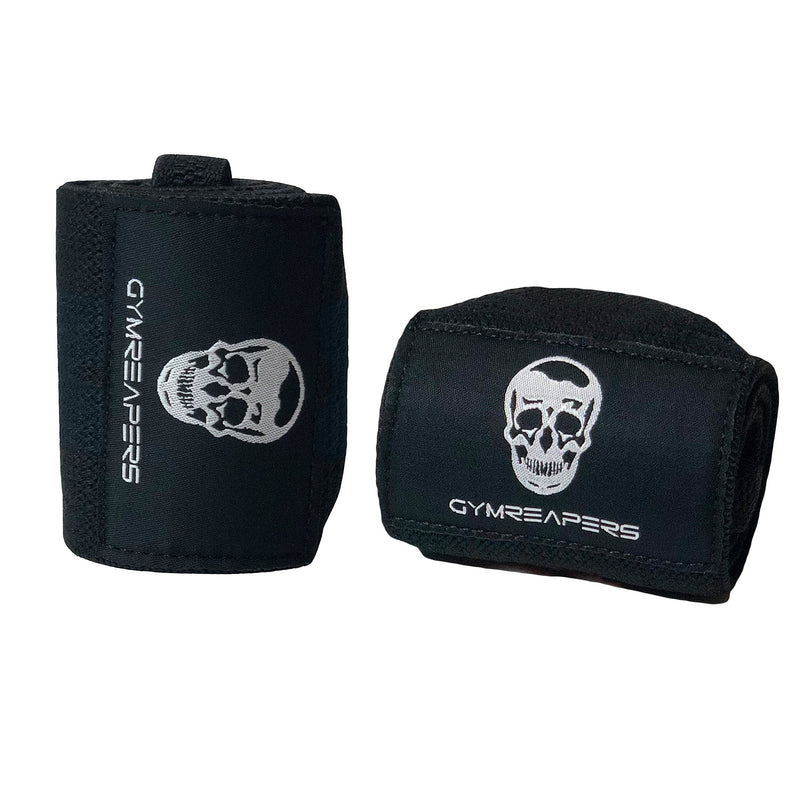 [Australia - AusPower] - Gymreapers Weightlifting Wrist Wraps (Competition Grade) 18" Professional Quality Wrist Support with Heavy Duty Thumb Loop - Best Wrap for Powerlifting, Strength Training, Bodybuilding 18" Black 