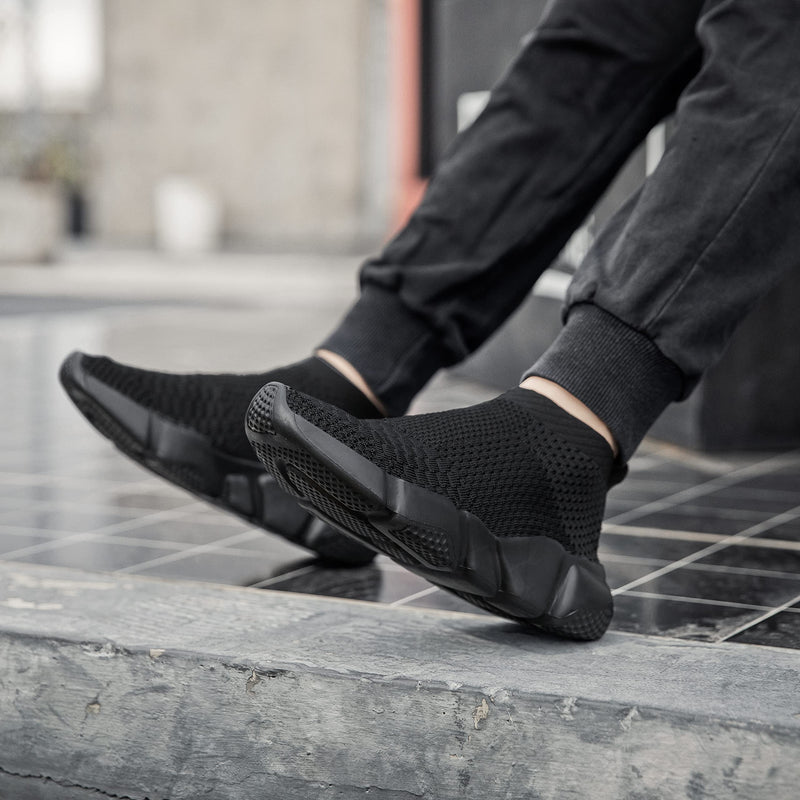 [Australia - AusPower] - Hetios Girls Sneakers Running Shoes High-Heeled Socks Shoes Boys Athletic Sneakers Kids Sock Shoes (Toddler/Little Kid/Big Kid) 6 Toddler 044-full Black 