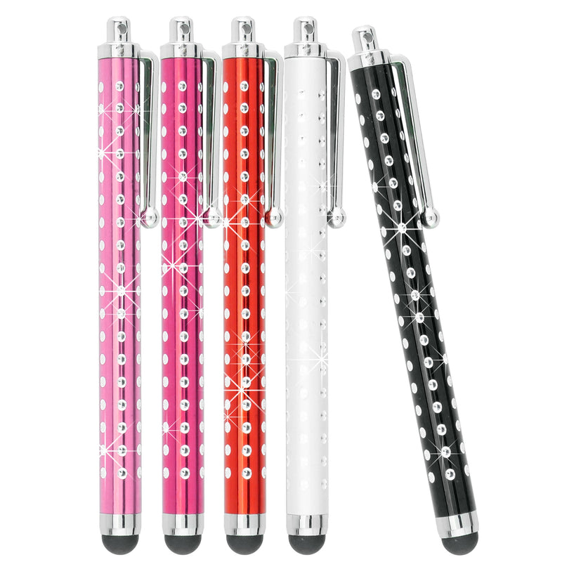 [Australia - AusPower] - Eco-Fused 10 Pack Bling Metal Stylus Pens - Universal - Compatible with All Capacitive Touchscreen Devices - for iPad, iPhone, Samsung Phones and Tablets, All Android Phones and Tablets and More 