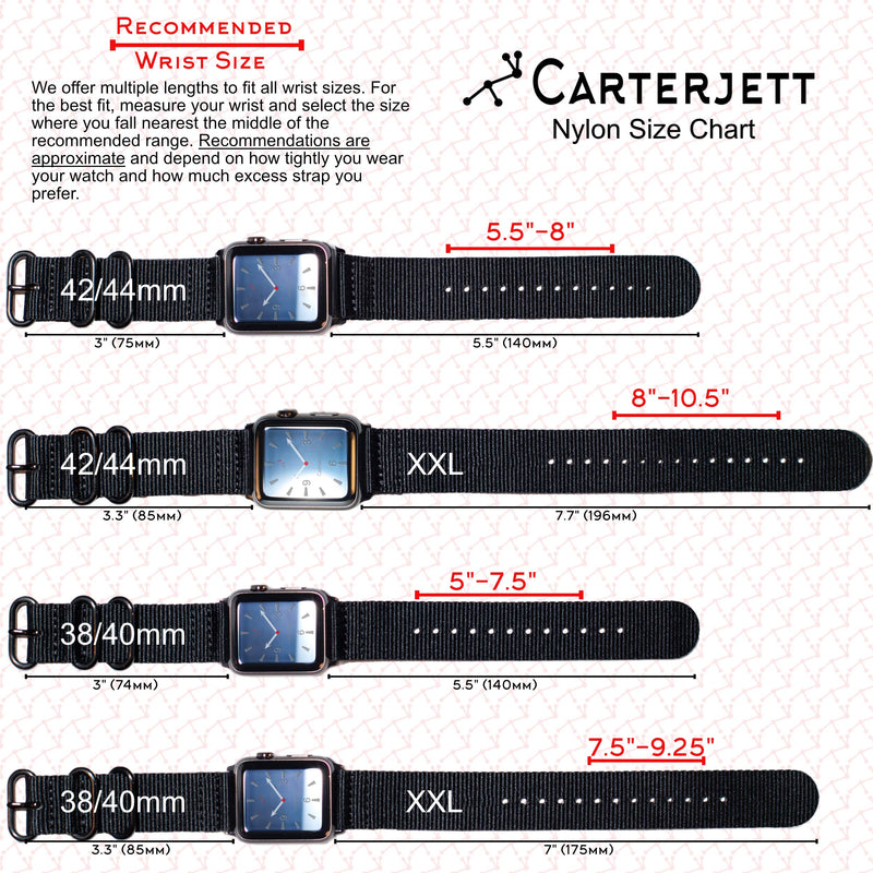 [Australia - AusPower] - Carterjett Compatible Apple Watch Bands 44mm 42mm Nylon iWatch Band Replacement Strap Woven Stripe Space Black Military Hardware For Apple Watch Series 6 5 4 3 2 1 Sport Nike (44 42 S/M/L Red/Black) Red+Black Nylon w/ Space Black hardware 