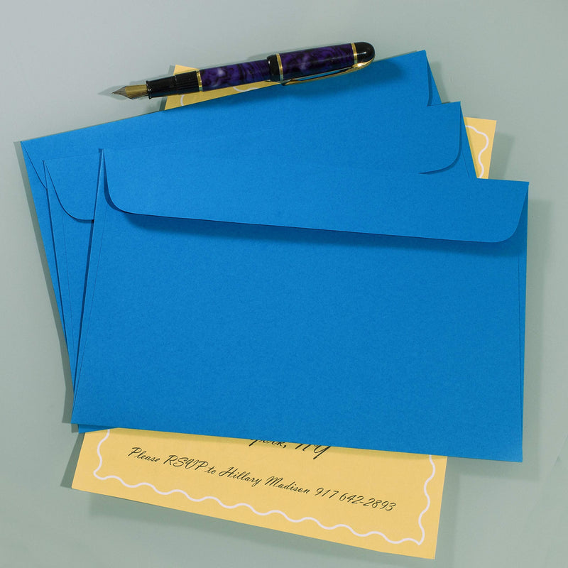 [Australia - AusPower] - 9x12 Blue Starburst Booklet Envelopes - Large Colored Envelopes 9x12 Size for Unfolded A4 Sheets & Catalogs - Pack of 15 Blue Envelopes 