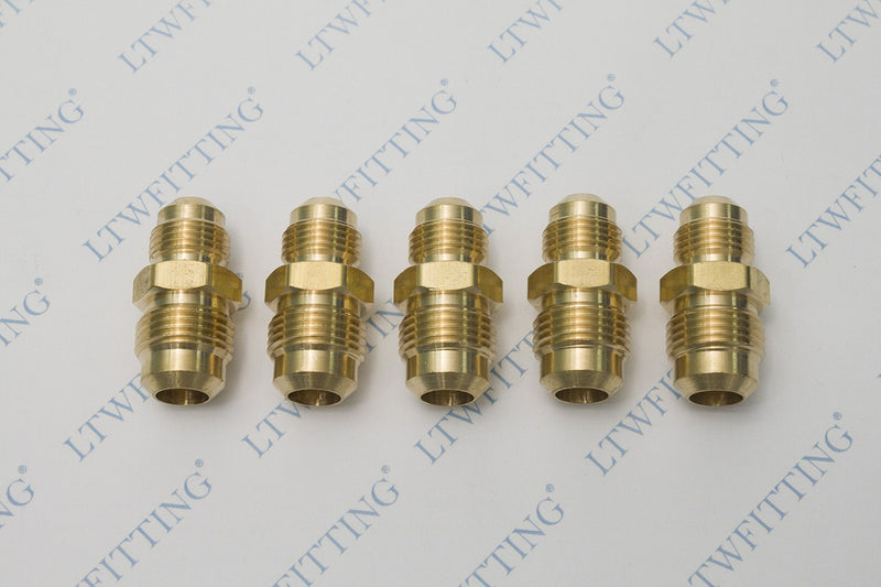 [Australia - AusPower] - LTWFITTING Brass 1/2" OD x 3/8" OD Flare Reducing Union,Brass Flare Tube Fitting(Pack of 5) 