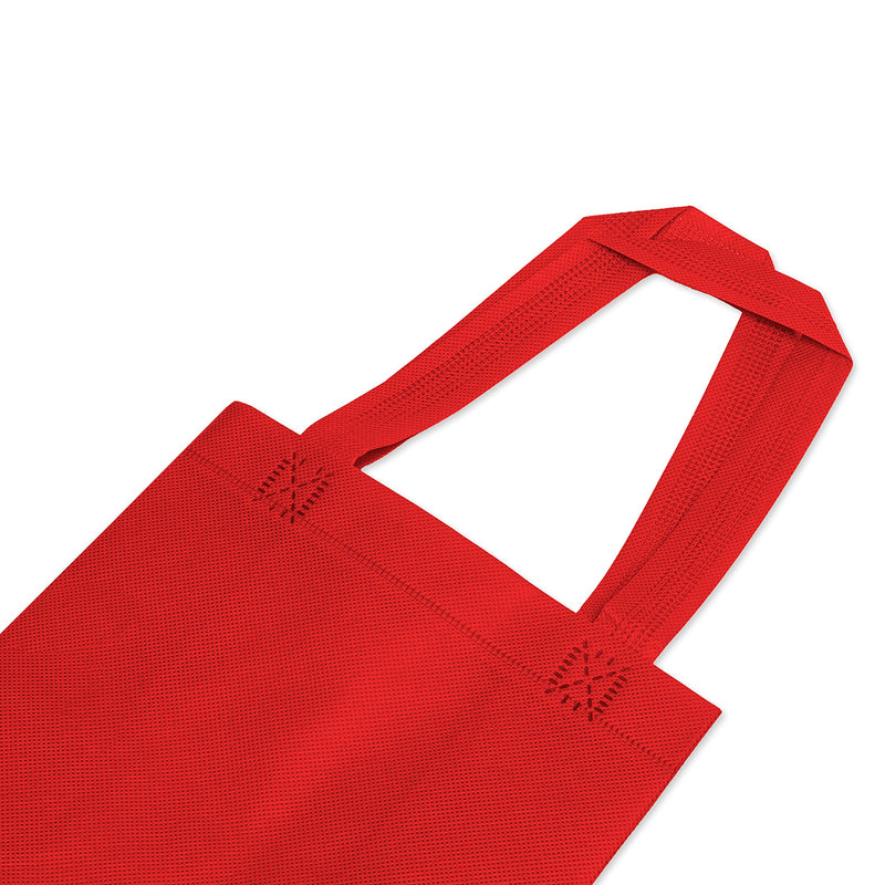 [Australia - AusPower] - Red Gift Bags - 12 Pack Totes with Handles, Reusable Cloth Fabric for Shopping, Gifts, Parties, Christmas, Valentines, Bulk 8x4x10 Inch (Packof 12) 