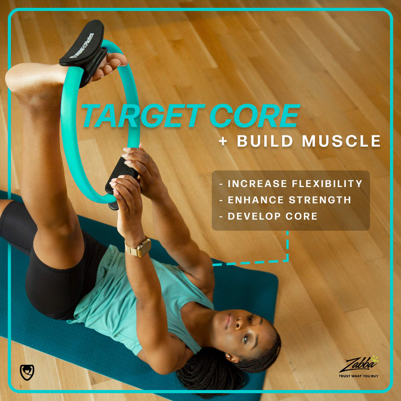 [Australia - AusPower] - URBNFit Pilates Ring - 12" Magic Circle w/Dual Grip, Foam Pads for Inner Thigh Workout, Toning, Fitness & Pelvic Floor Exercise - Yoga Rings w/Bonus Exercise Guide Teal 12 Inch 
