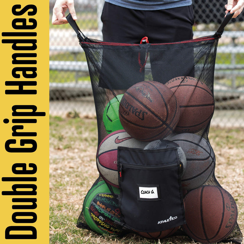 [Australia - AusPower] - Athletico Extra Large Ball Bag - Mesh Soccer Ball Bag - Heavy Duty Drawstring Bags Hold Equipment For Sports Including Basketball, Volleyball, Baseball, Swimming Gear or The Beach 
