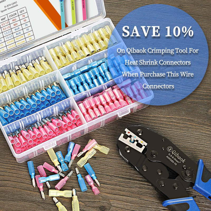 [Australia - AusPower] - Qibaok 320PCS Heat Shrink Bullet Connectors Kit Female & Male Bullet Butt Terminals Insulated Waterproof Electrical Marine Crimp Automotive Connectors 