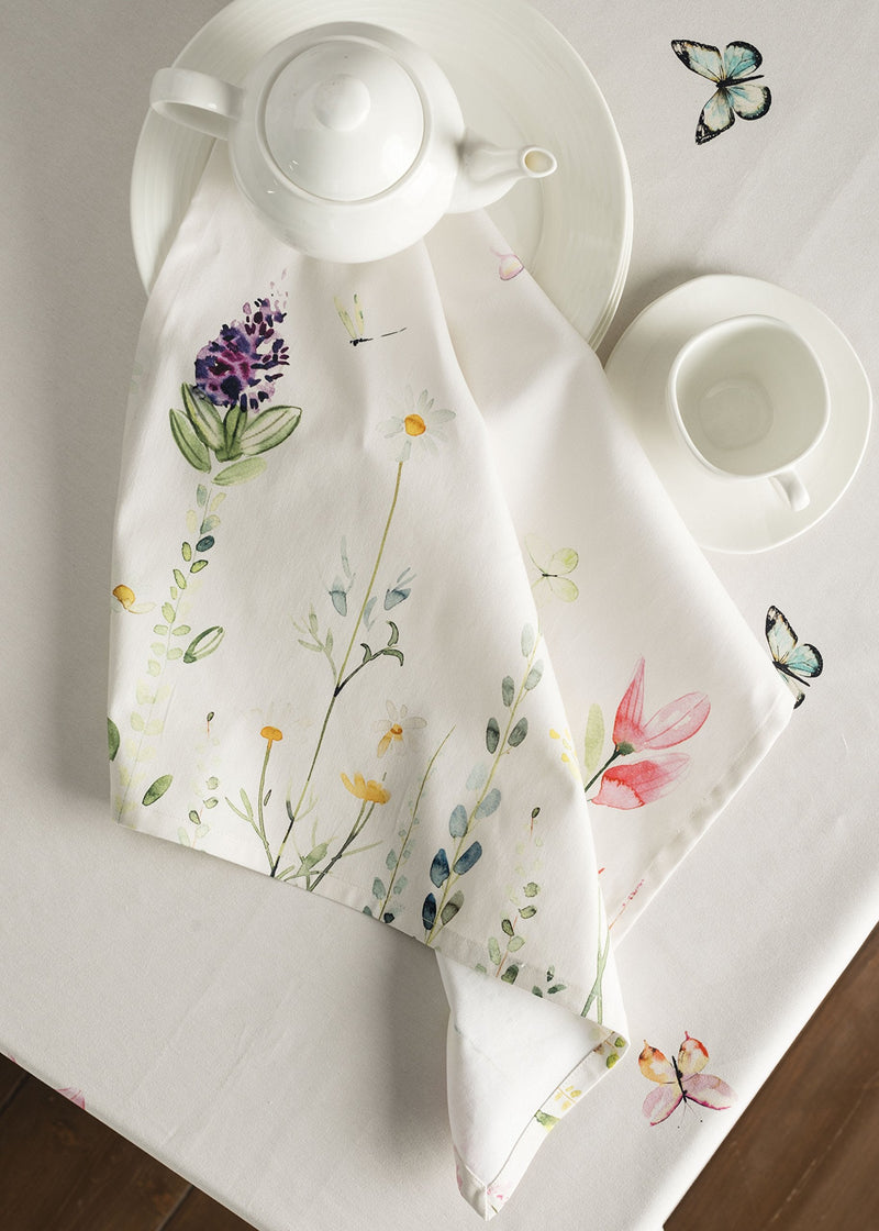 [Australia - AusPower] - Maison d' Hermine Botanical Fresh 100% Cotton Soft and Comfortable Set of 4 Napkins for Family Dinners Weddings Cocktail Kitchen Spring/Summer for Mothers Day (20 Inch by 20 Inch). 