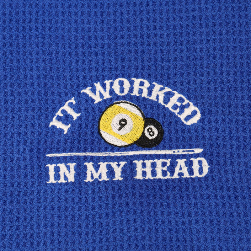 [Australia - AusPower] - MEIKIUP Billiards Billiard Cue Towel 8-Ball Pool Cue Clean Towel Billiard Pool Player Gift Embroidered Billiards Towel It Worked in My Head (Worked in My Head) 