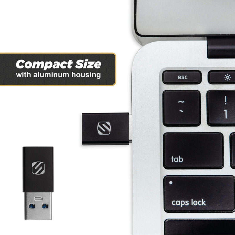 [Australia - AusPower] - SCOSCHE ACA-2PKSP Strikeline USB Type-C to USB Type-A Adapter 2-Pack - Black 