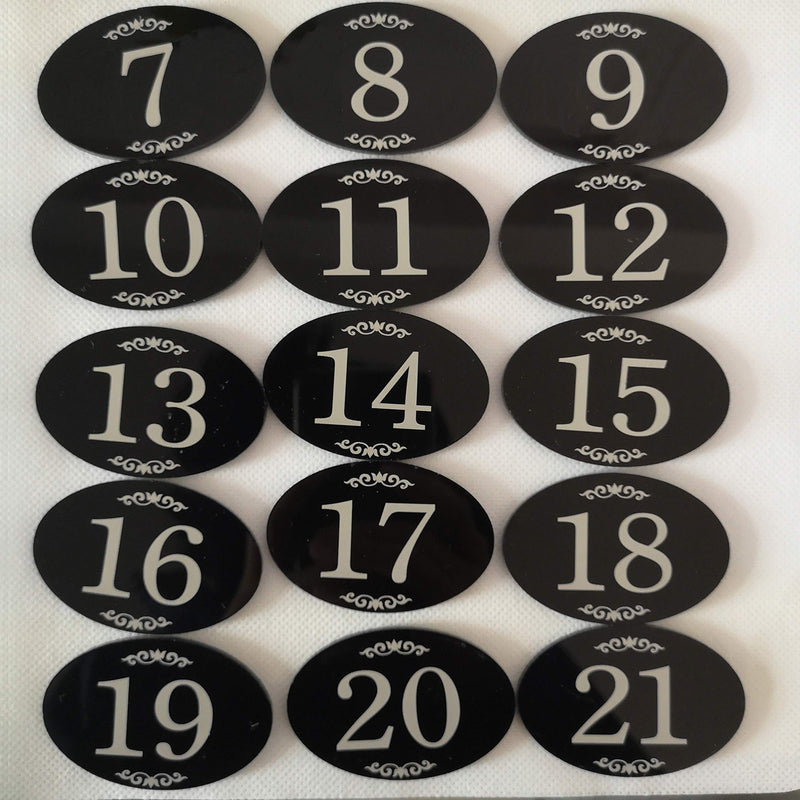 [Australia - AusPower] - StayMax Locker Number Signs Door Sign with Self-Adhesive Tape Number Black (1-25) 1-25 