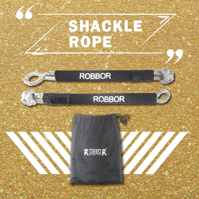 [Australia - AusPower] - Robbor Soft Shackle 1/2" x 22 inch 56,000 LBS Break Strength, Heavy-Duty Synthetic Road Recovery Soft Shackle Rope with Protective Sleeve Off-Road Towing, ATV, 4x4, Truck, High-Performance Shackle 