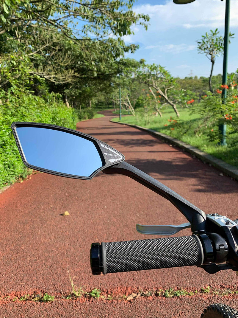 [Australia - AusPower] - MEACHOW New Scratch Resistant Glass Lens,Handlebar Bike Mirror, Rotatable Safe Rearview Mirror, Bicycle Mirror, (Blue Left Side) ME-006LB 