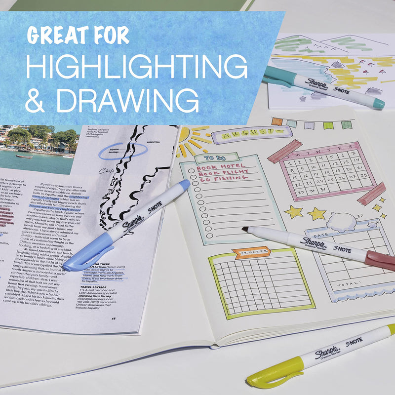 [Australia - AusPower] - Sharpie S-Note Creative Markers, Highlighters, Assorted Colors, Chisel Tip, 24 Count 