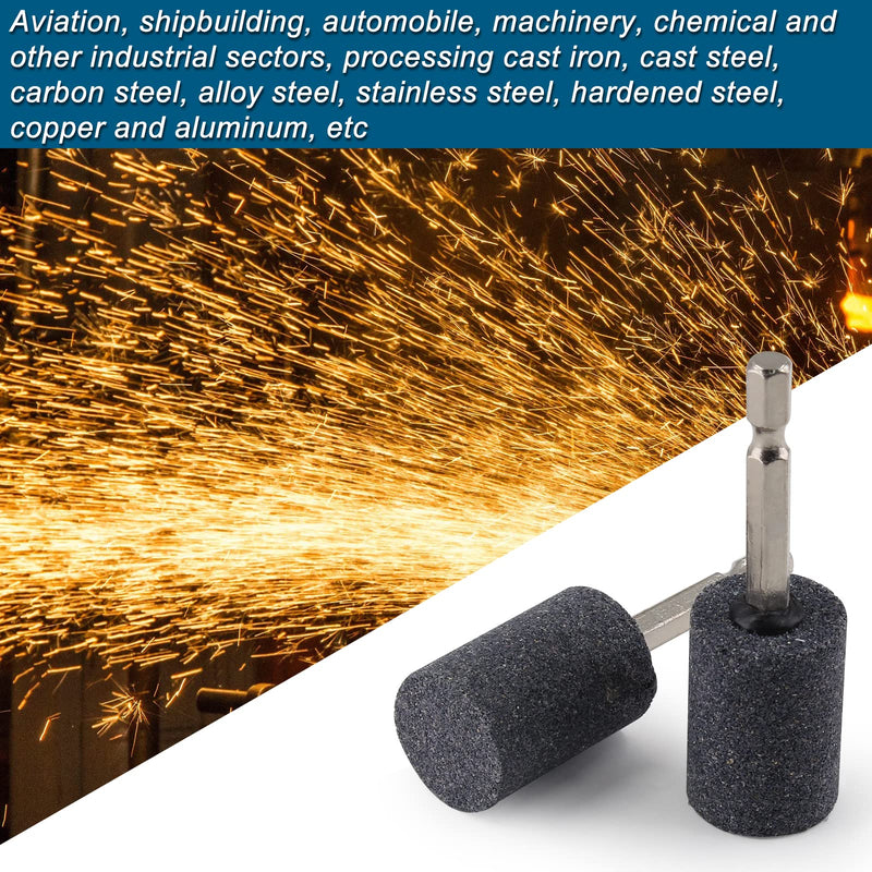 [Australia - AusPower] - Aracombie 10PCS Abrasive Drill Bits Stone Grinding Bits, 1/4" Hex Shank Small Grinding Wheel Bits Aluminum Oxide Grinding Stone, Stone Flap Wheel for Polishing, Deburring, Carving, Engraving, 120 Grit Cylindrical Shaped 10.0 