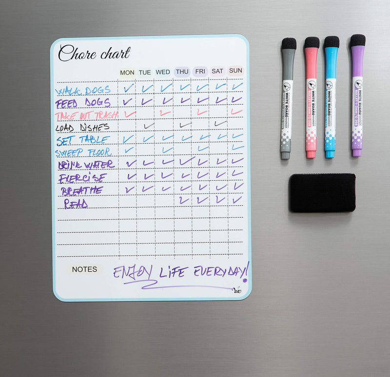 [Australia - AusPower] - Magnetic Dry Erase Chore Chart for Fridge with New Premium Stain Resistant Technology 12x9 inch 