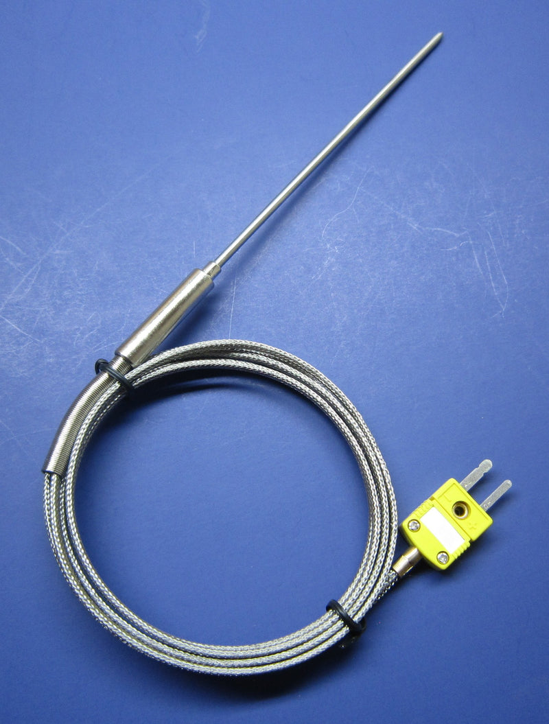 [Australia - AusPower] - K-Type Thermocouple Sensor with High Temperature Stainless Steel Pointed Insertion Probe, 932 F or 500 C, with Stainless Steel Braided Cable 