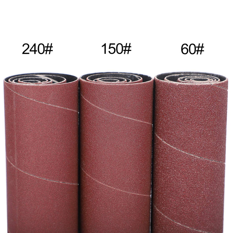 [Australia - AusPower] - KEILEOHO 18 PCS Spindle Sander Sleeves, Sanding Sleeves 4.5 Inch Length, 6 Size with 60, 150, 240 Assorted Grit Alumina Sandpaper 1/2”,3/4”,1”,1-1/2”, 2”, 3” Diameter 