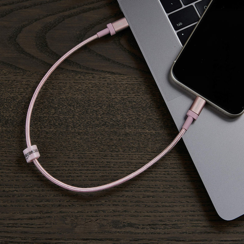 [Australia - AusPower] - Amazon Basics Nylon Braided USB-C to Lightning Cable, MFi Certified iPhone Charger - Rose Gold, 6-Foot 6 Feet 