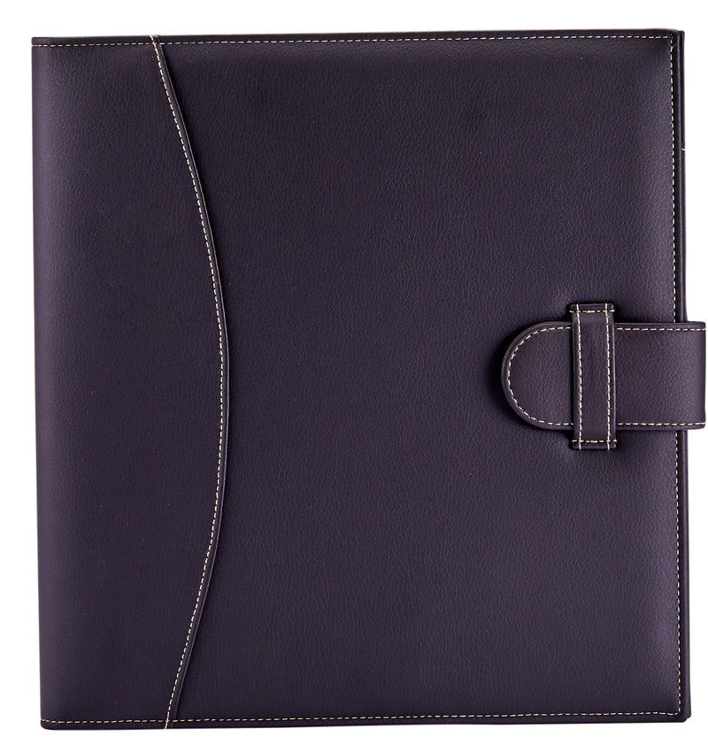 [Australia - AusPower] - It's Academic Executive Leather Portfolio Folder, 1" Ring Binder and 250-Sheet Capacity to Organize Resumes, Business Cards, Note Pads, and Legal-Size Documents, Pen Loop, Dark Brown Faux Leather 
