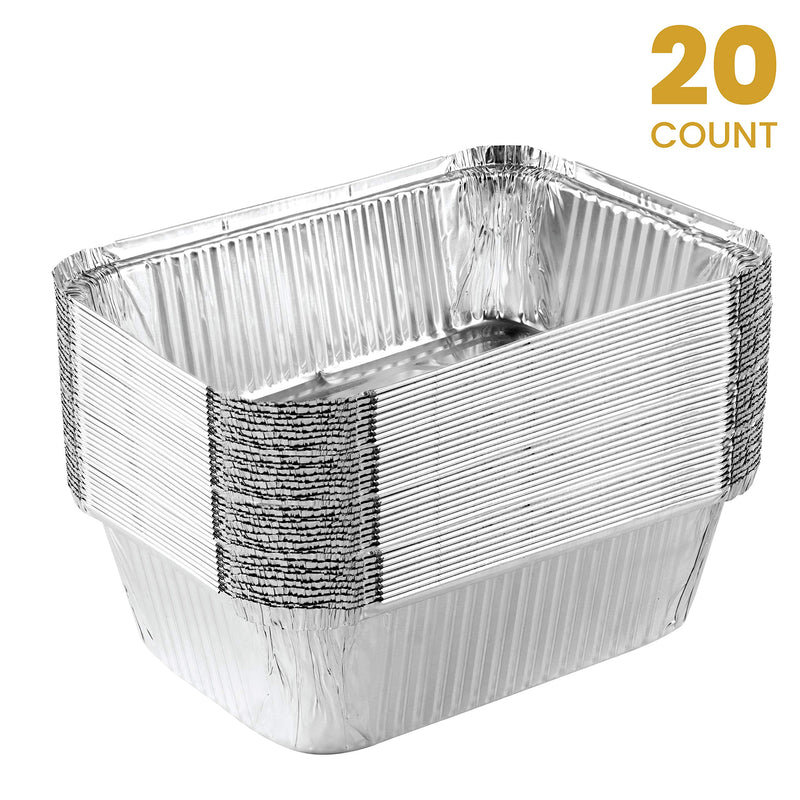 [Australia - AusPower] - Plasticpro Disposable 5 LB Aluminum Takeout Tin Foil Baking Pans 7'' X 10'' X 3'' Inch Bakeware - Cookware Perfect for Baking Cakes,Brownies,Bread, Meatloaf, Lasagna, or Lunchbox, Pack of 20 