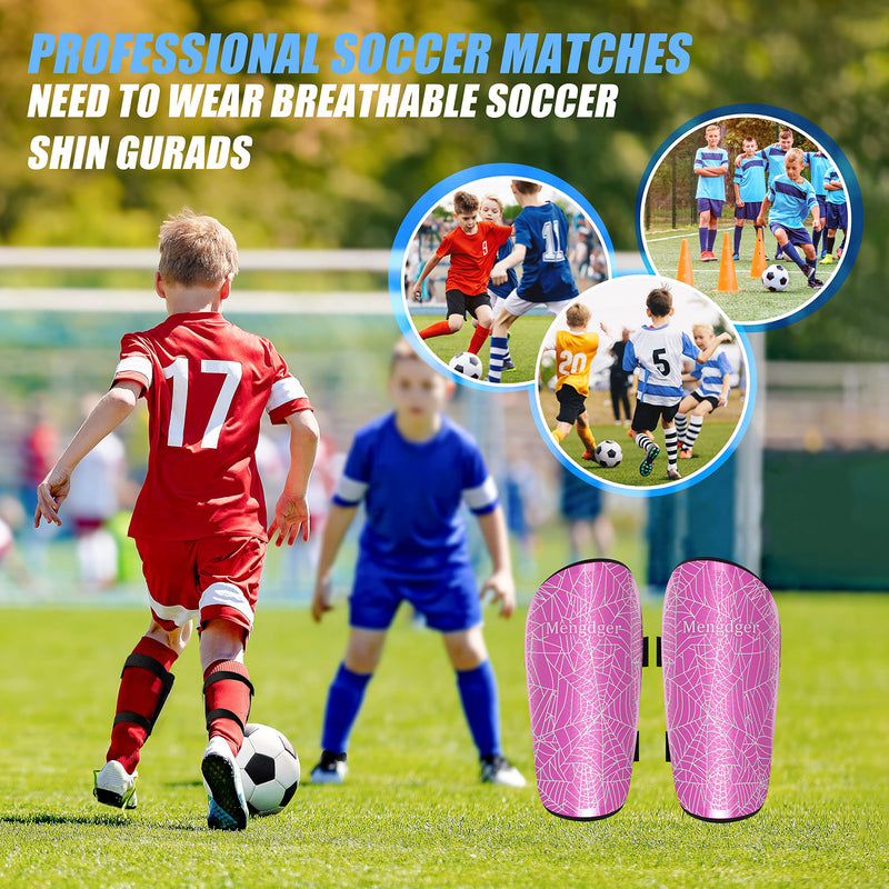 [Australia - AusPower] - Shin Guards Soccer Youth Kids Boys Girls Toddler Shin Pads Child EVA Cushion Protection Reduce Shocks Injurie Calf Protective Gear Suitable for 4 5 6 7 8 9 10 11 12 Years Old Small Pink 