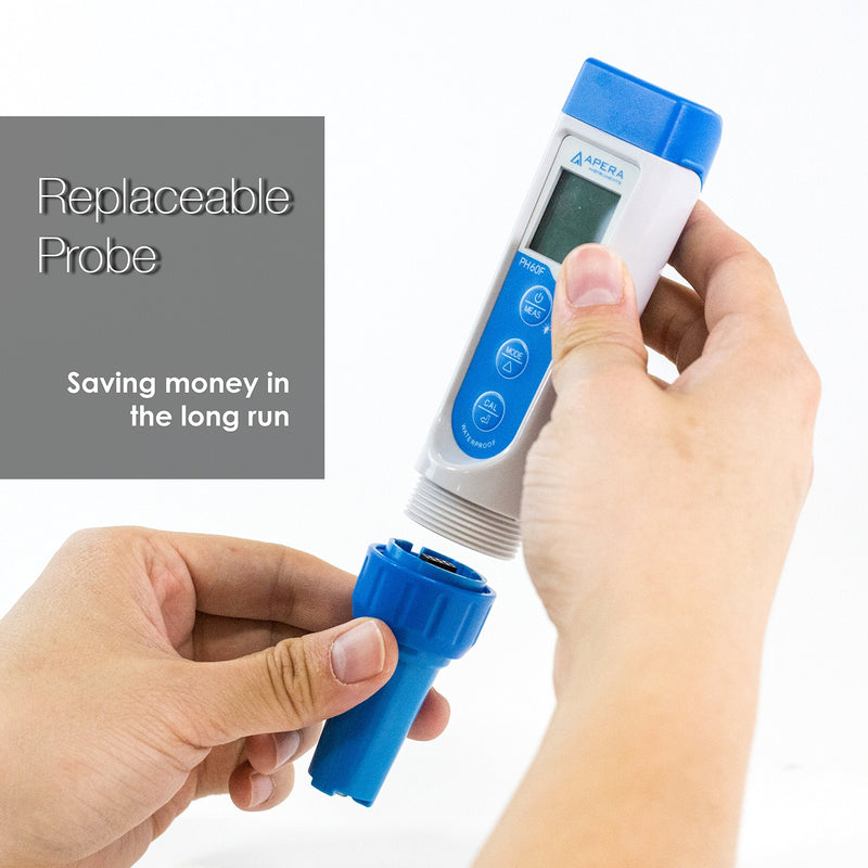 [Australia - AusPower] - Apera Instruments, LLC-AI314 Premium Series EC60 Waterproof Conductivity Pocket Tester Kit, ±1% F.S Accuracy, Easy Switch of EC/TDS/Salinity, Replaceable Probe 