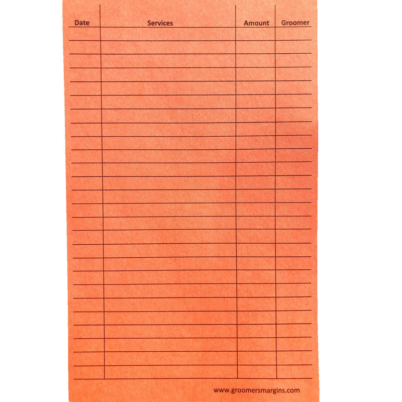 [Australia - AusPower] - Pet, Dog, Cat Grooming Customer Clip Cards (100 Pack 8 X 5 inch Professional Profile Kennel Record Care Service Card) Salmon 