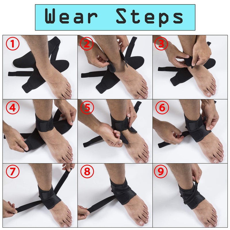 [Australia - AusPower] - HiRui Ankle Wrap Ankle Brace, Compression Ankle Support for Sprains Arthritis Recovery- Ankle Stabilizer for Running Basketball Soccer Fitness- Kids Youth Adult- Breathable/Adjustable (L, 1 Pack) Large (Pack of 1) 