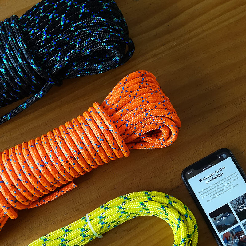 [Australia - AusPower] - GM CLIMBING 8mm (5/16in) Accessory Cord Rope Double Braid Pre Cut CE/UIAA Black 5/16in(dia.) x 20feet 