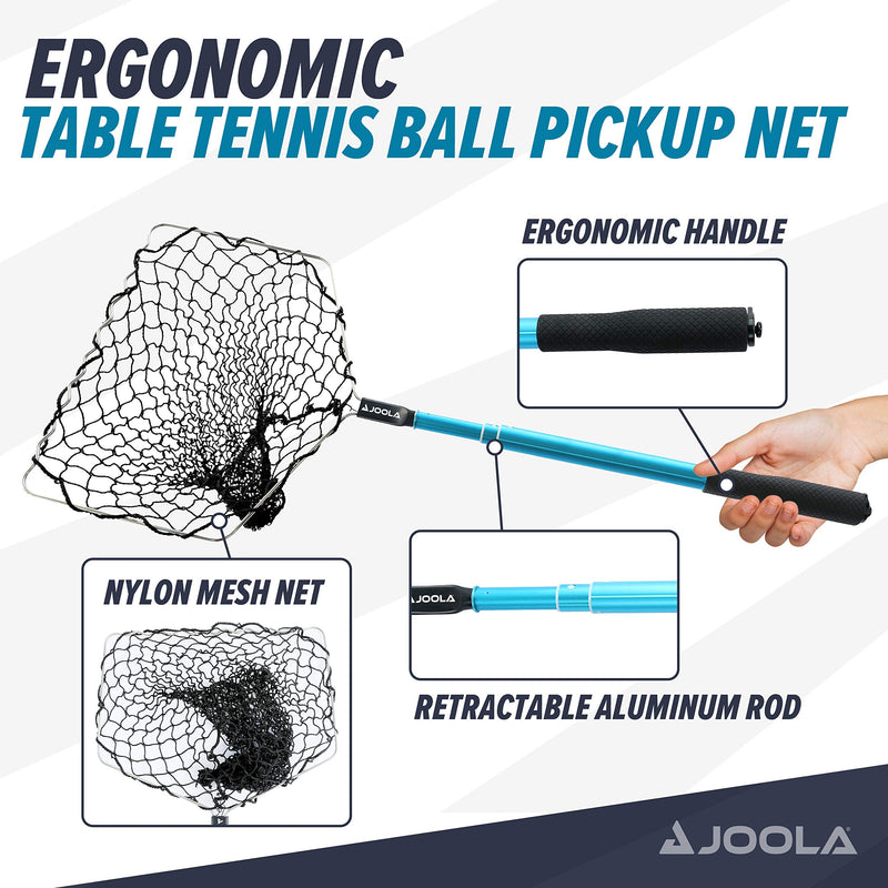 [Australia - AusPower] - JOOLA Telescoping Table Tennis Ball Pickup Net - Holds 100 Ping Pong Balls - Ping Pong Practice Net Accessory for Table Tennis Robots, Serve or Multi-Ball Training 