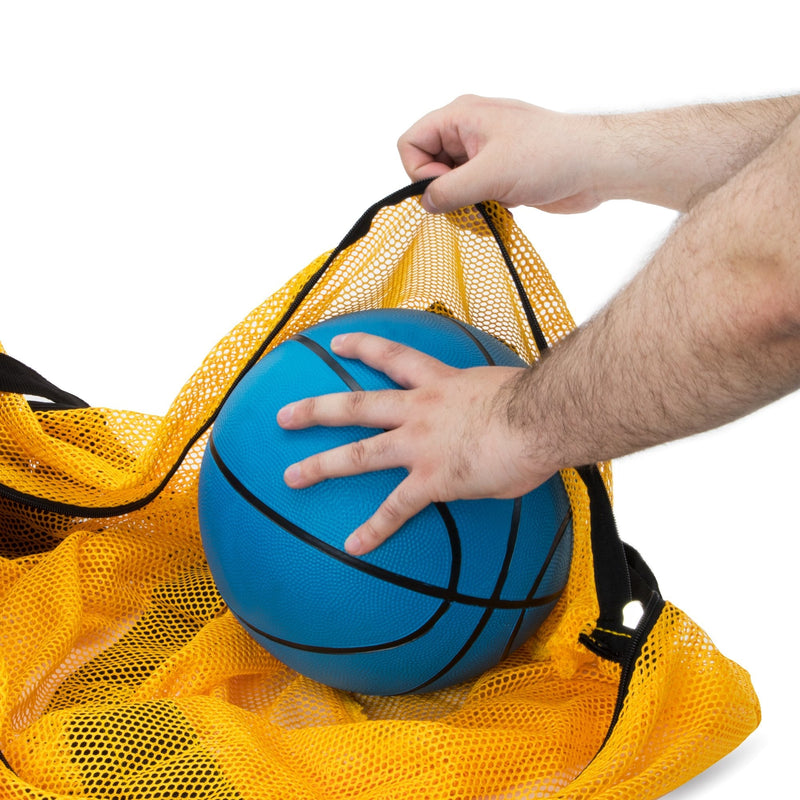 [Australia - AusPower] - Crown Sporting Goods 39" Mesh Sports Ball Bag with Adjustable Shoulder Strap, Oversize Duffle - Great for Carrying Gym Equipment, Jerseys, Laundry Black 