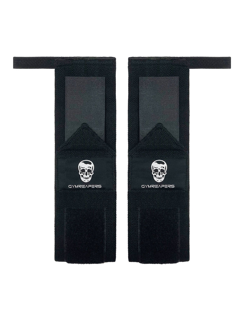 [Australia - AusPower] - Gymreapers Weightlifting Wrist Wraps (Competition Grade) 18" Professional Quality Wrist Support with Heavy Duty Thumb Loop - Best Wrap for Powerlifting, Strength Training, Bodybuilding 18" Black 