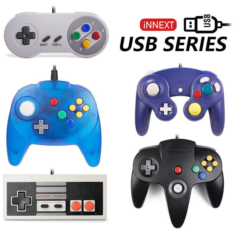 [Australia - AusPower] - (2 Pack) 2.4GHz Wireless USB SNES Style Controller Compatible with Super Retro Games, iNNEXT Game pad for Windows PC MAC Linux Raspberry Pi Emulator [Rechargeable] [Plug & Play] 