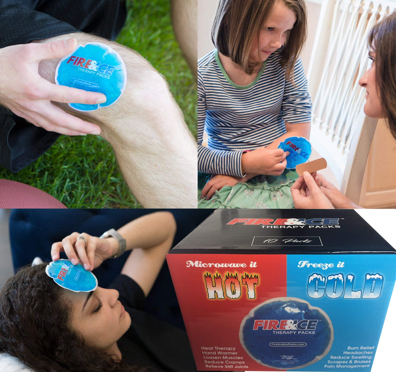 [Australia - AusPower] - Fire & Ice Hot Cold Gel Packs-7 Reusable Packs in 4 Sizes for Multiple Applications – Muscle & Joint Pain, Sinus Relief, First Aid for Injuries, Tired Eyes, Child Boo Boos, or Keeping Lunches Cool 7 